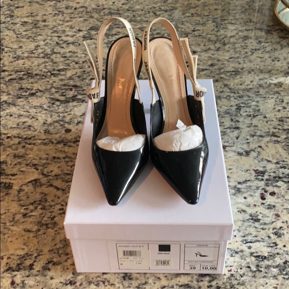 Dior J’Adior Slingback Black Patent Leather